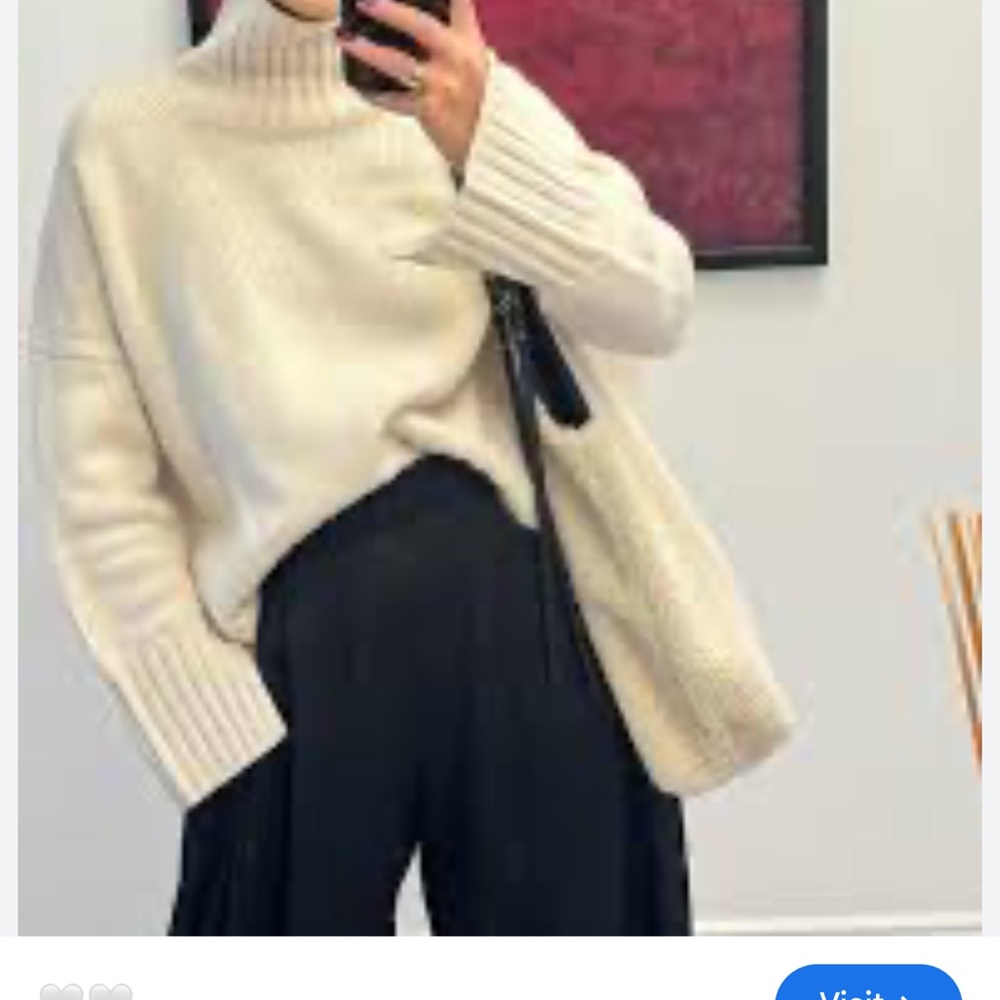 Elegant Cream Turtleneck Sweater
